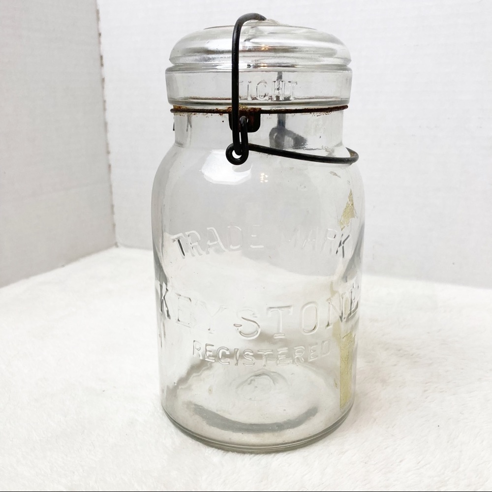 Vintage Keystone EZ seal mason jar quart size